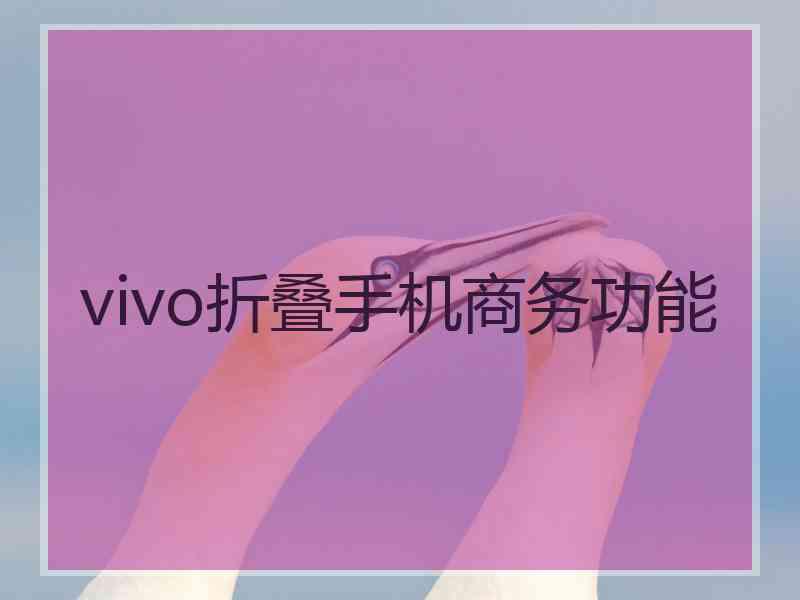 vivo折叠手机商务功能