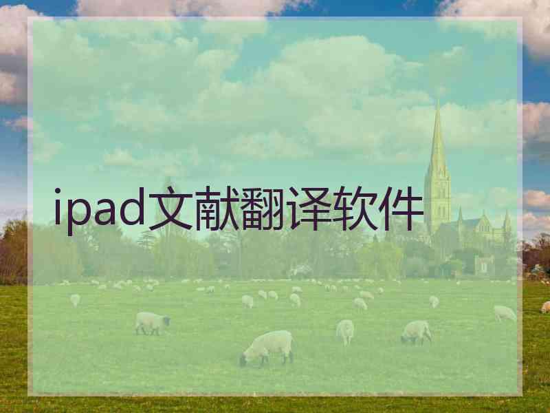 ipad文献翻译软件