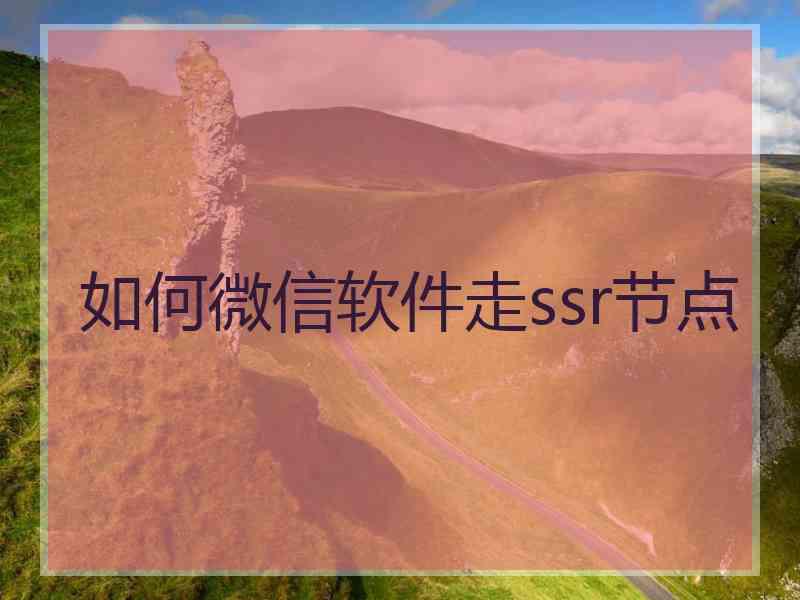 如何微信软件走ssr节点