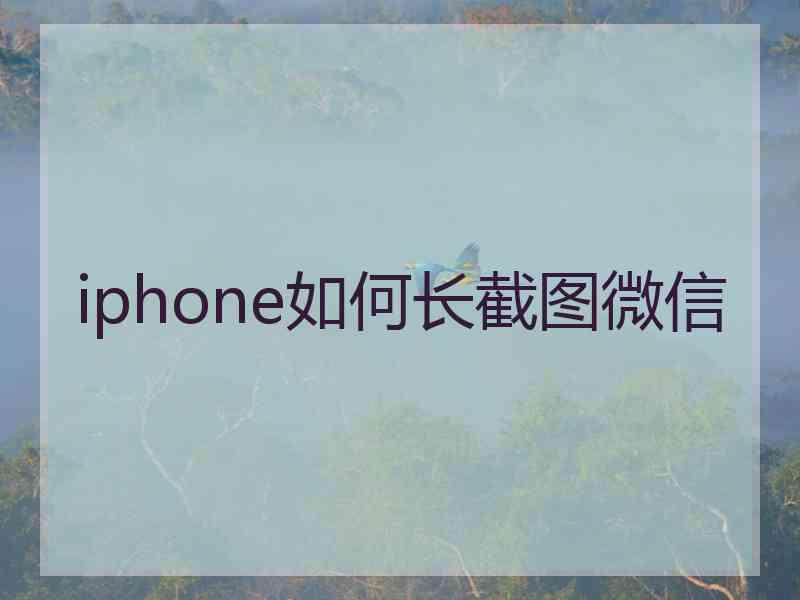 iphone如何长截图微信