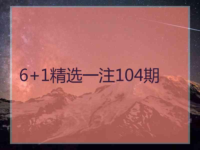 6+1精选一注104期