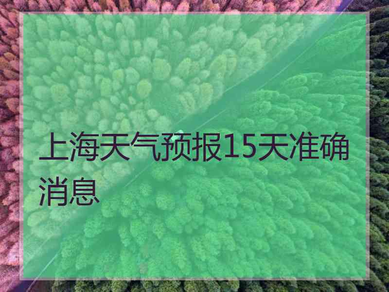 上海天气预报15天准确消息