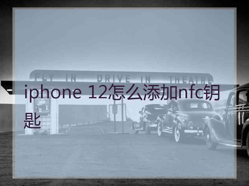 iphone 12怎么添加nfc钥匙