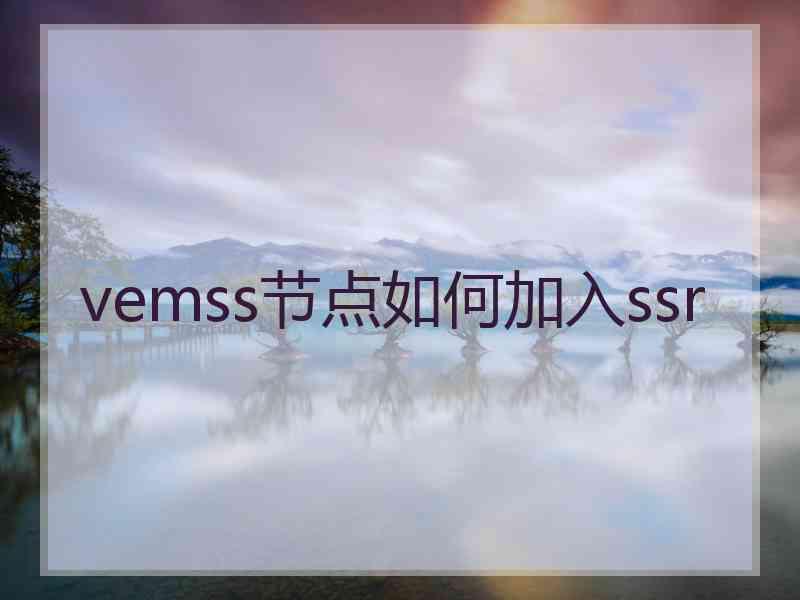 vemss节点如何加入ssr