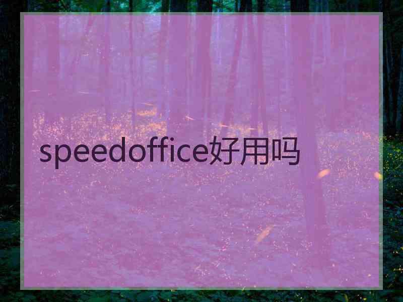 speedoffice好用吗