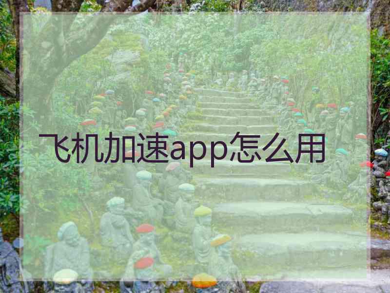 飞机加速app怎么用