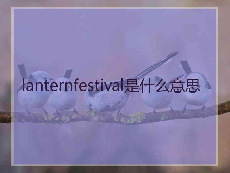 lanternfestival是什么意思