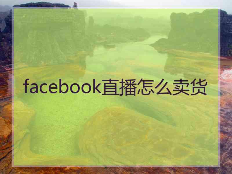 facebook直播怎么卖货