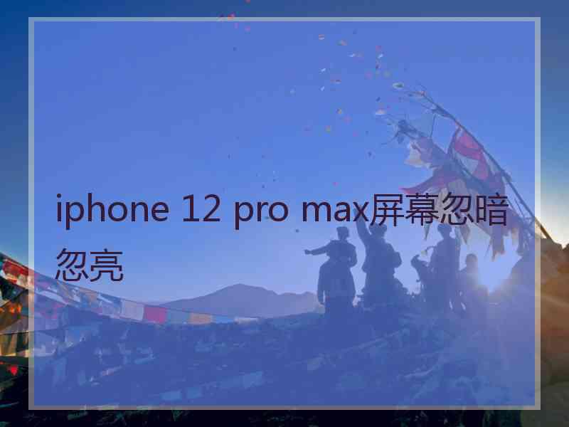 iphone 12 pro max屏幕忽暗忽亮