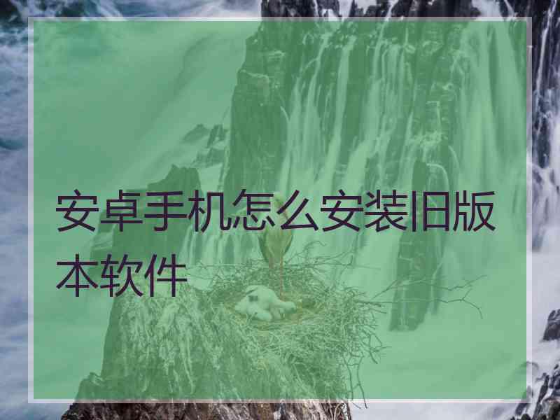 安卓手机怎么安装旧版本软件