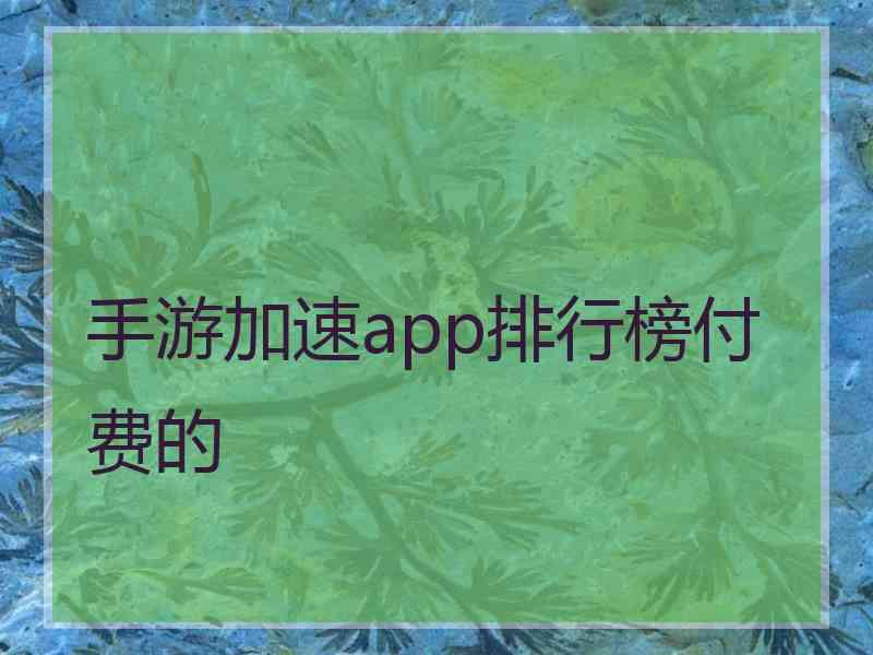 手游加速app排行榜付费的