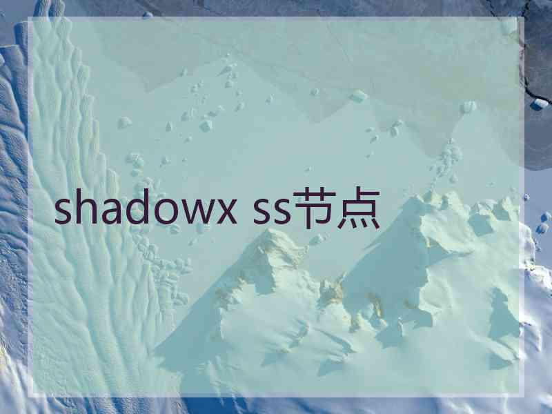 shadowx ss节点