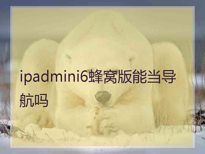 ipadmini6蜂窝版能当导航吗