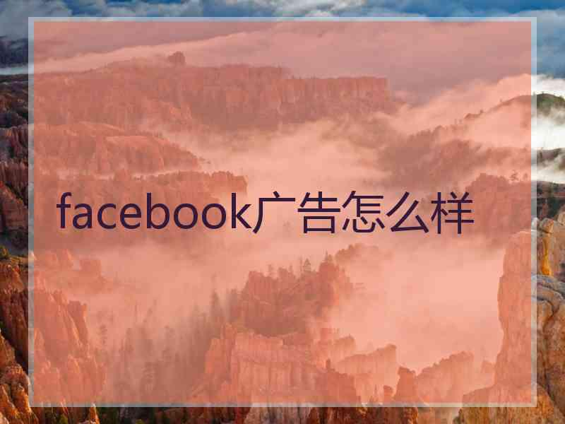 facebook广告怎么样