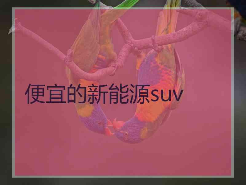 便宜的新能源suv