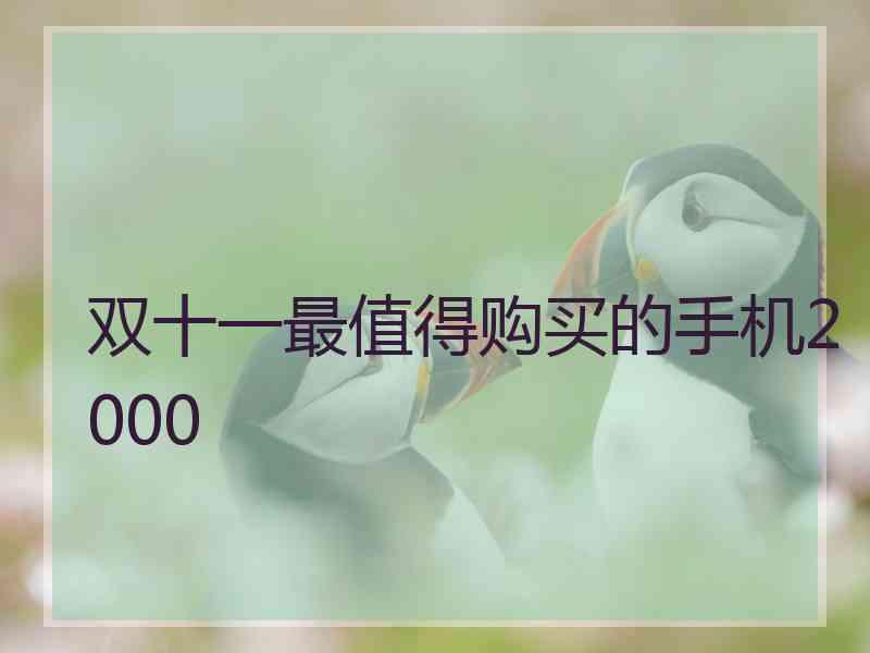 双十一最值得购买的手机2000