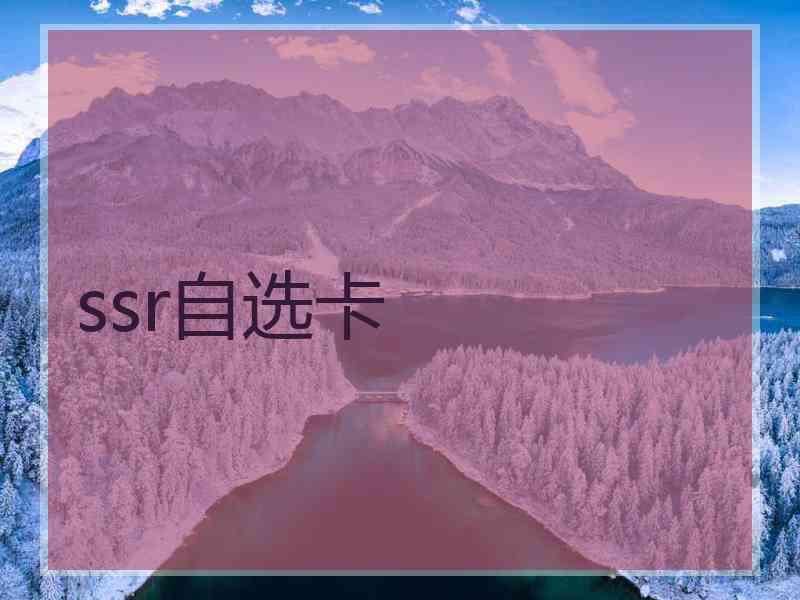 ssr自选卡