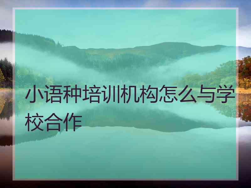 小语种培训机构怎么与学校合作