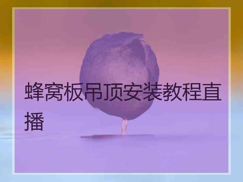 蜂窝板吊顶安装教程直播