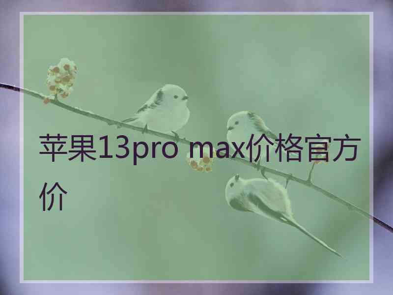 苹果13pro max价格官方价