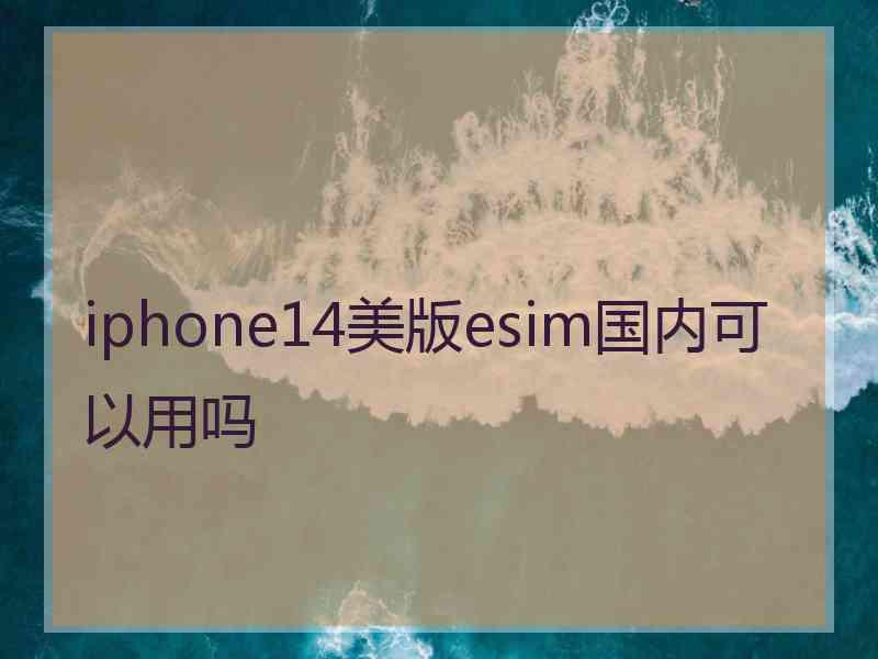 iphone14美版esim国内可以用吗