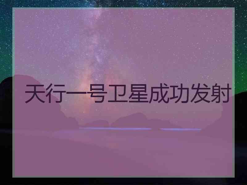 天行一号卫星成功发射