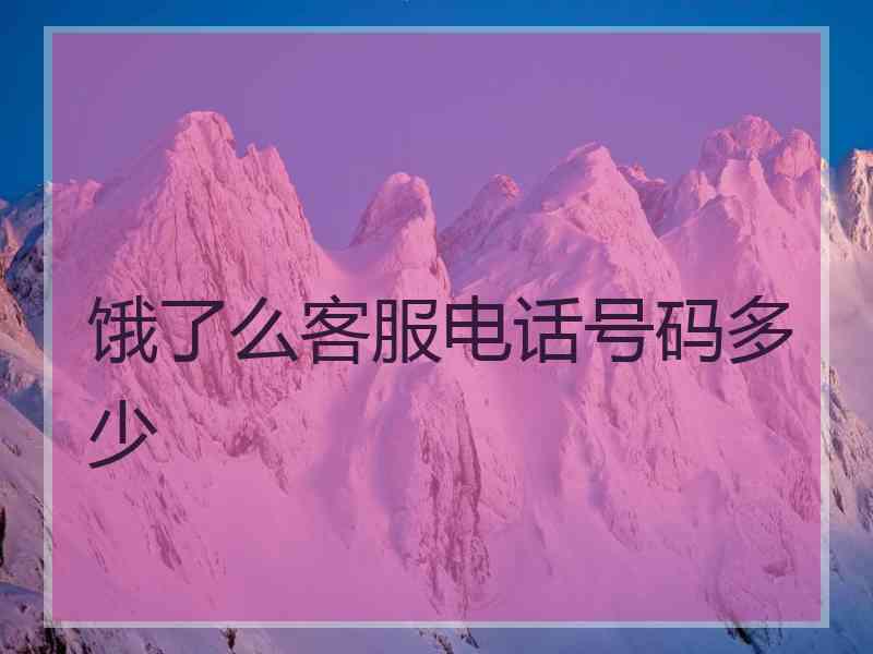 饿了么客服电话号码多少