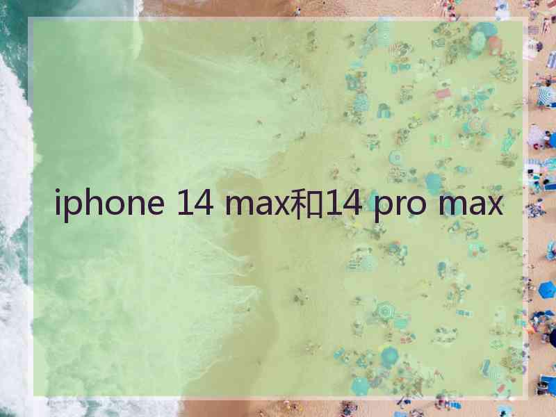 iphone 14 max和14 pro max