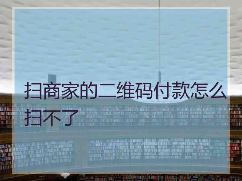 扫商家的二维码付款怎么扫不了