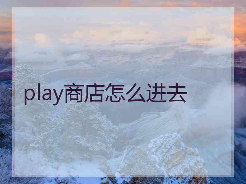 play商店怎么进去