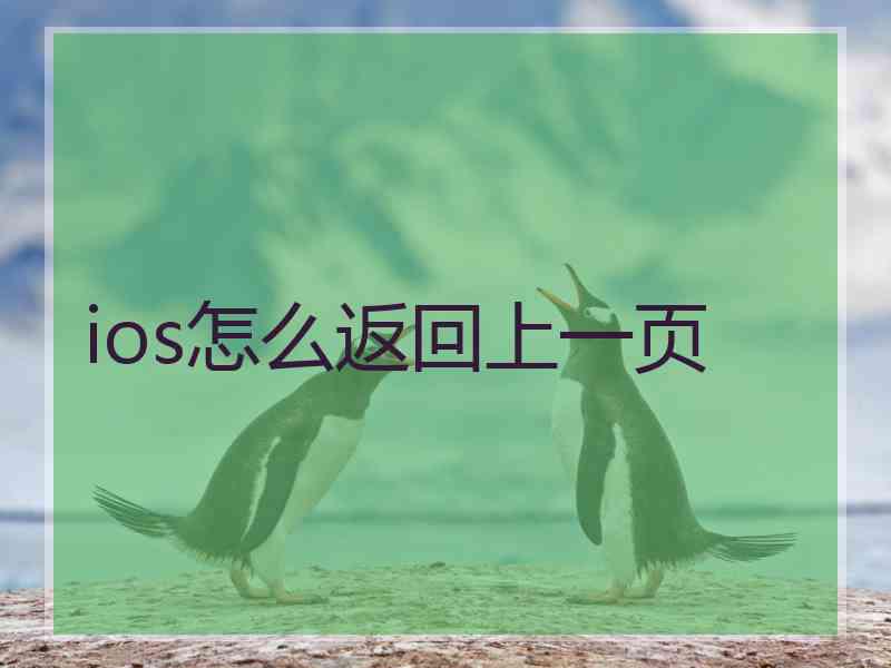 ios怎么返回上一页