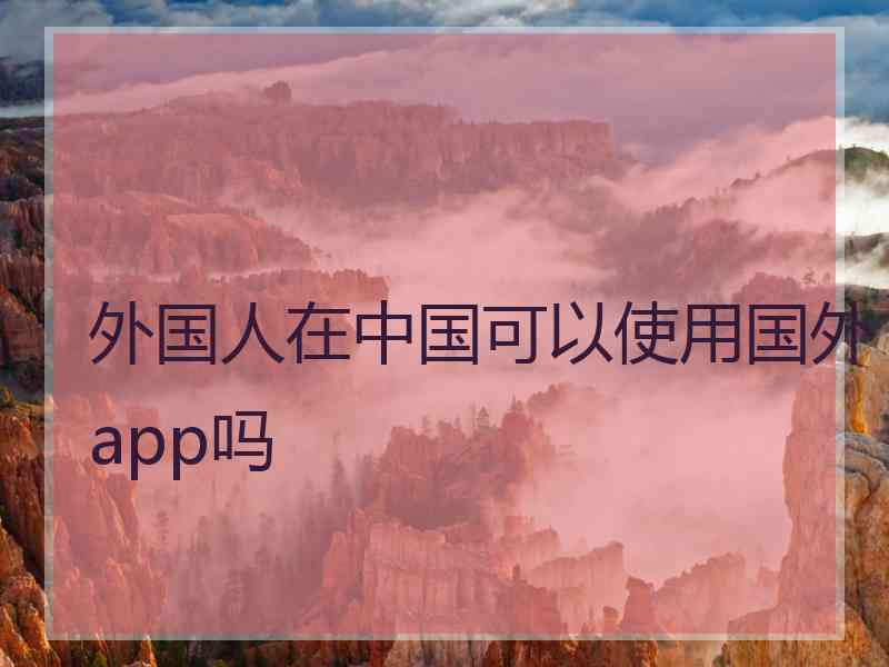 外国人在中国可以使用国外app吗