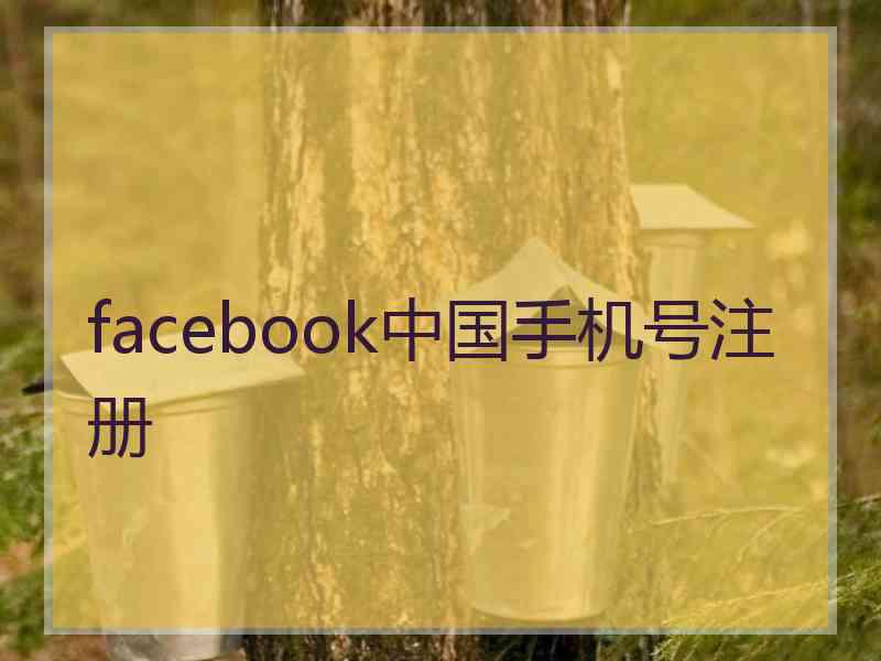 facebook中国手机号注册