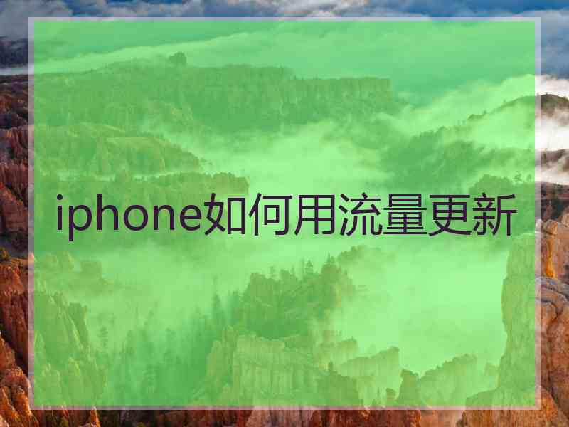 iphone如何用流量更新