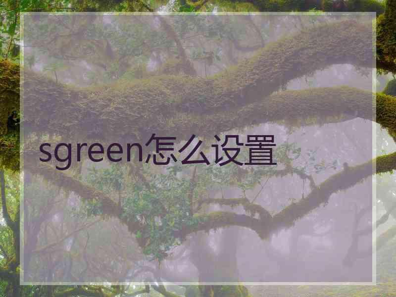 sgreen怎么设置