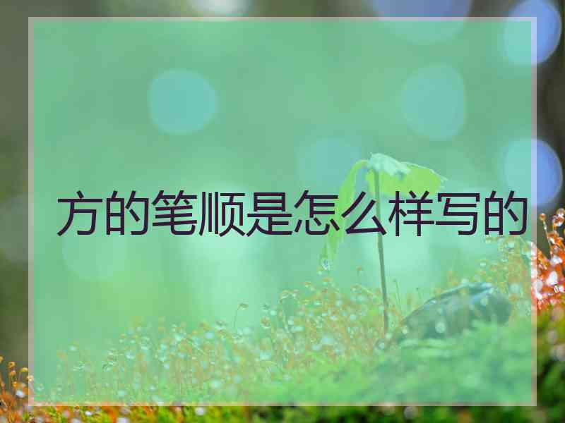 方的笔顺是怎么样写的