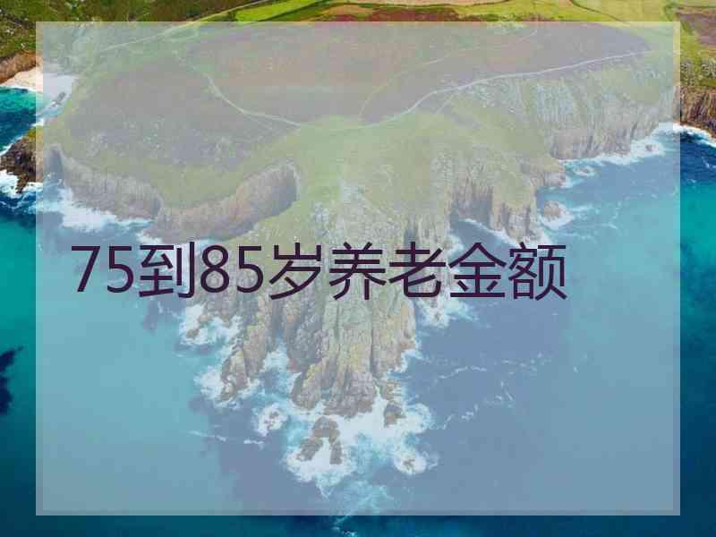 75到85岁养老金额