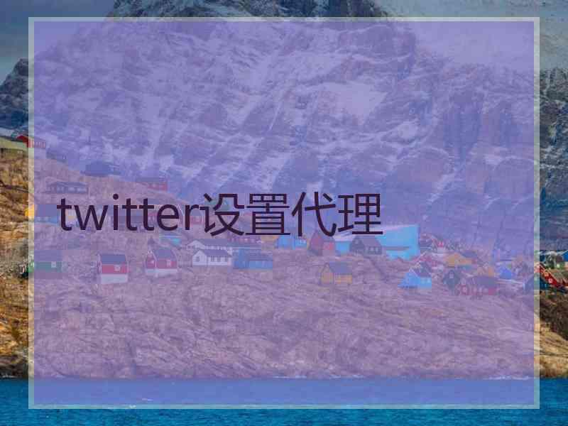 twitter设置代理