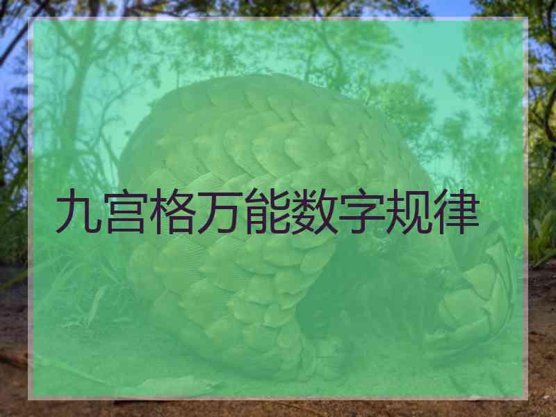 九宫格万能数字规律