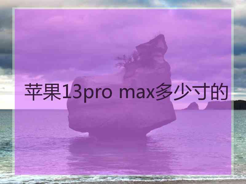 苹果13pro max多少寸的