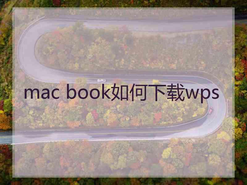 mac book如何下载wps