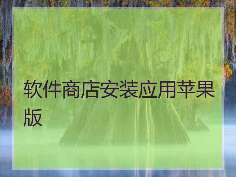 软件商店安装应用苹果版