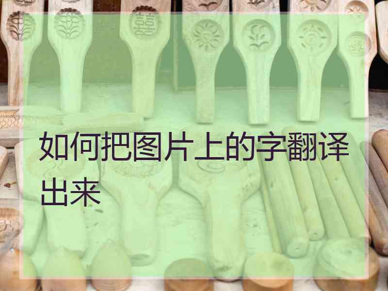 如何把图片上的字翻译出来