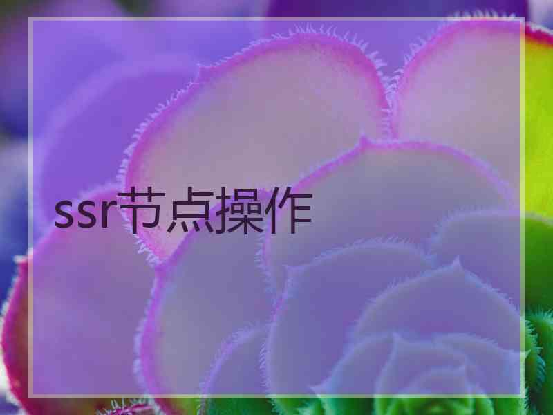 ssr节点操作