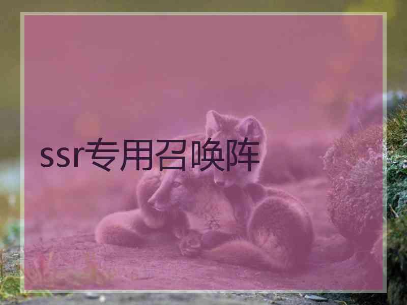 ssr专用召唤阵