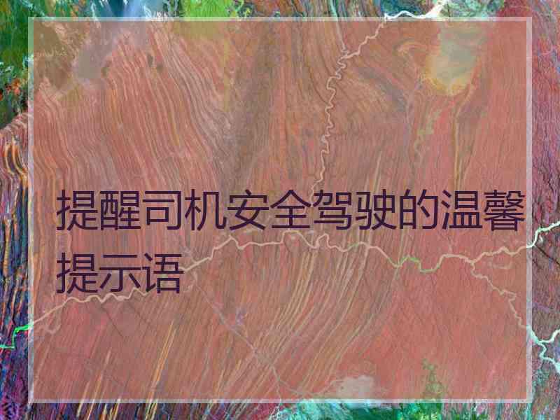 提醒司机安全驾驶的温馨提示语