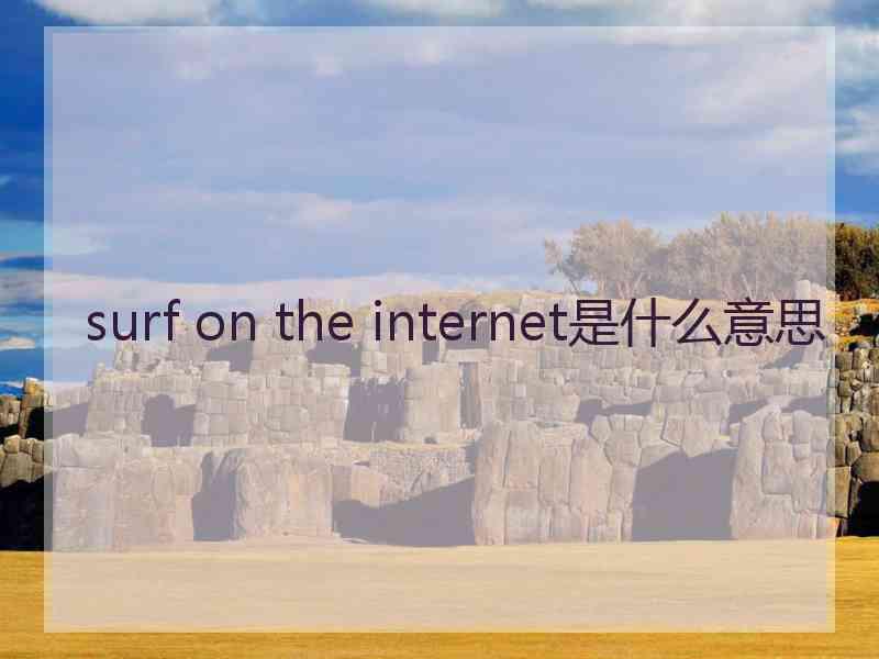 surf on the internet是什么意思