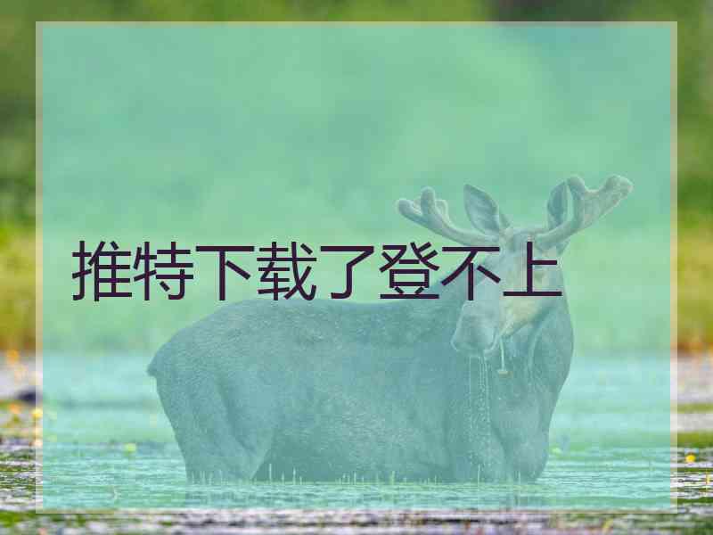 推特下载了登不上