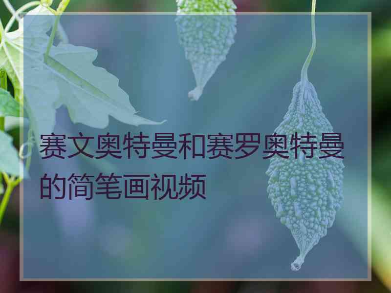 赛文奥特曼和赛罗奥特曼的简笔画视频