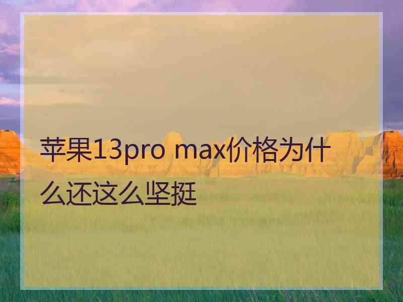 苹果13pro max价格为什么还这么坚挺